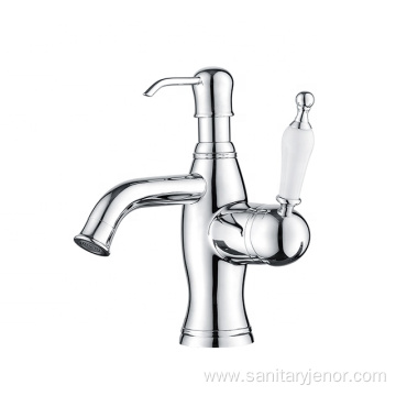 Supporting Chrome Basin Faucet with Soap Dispenser